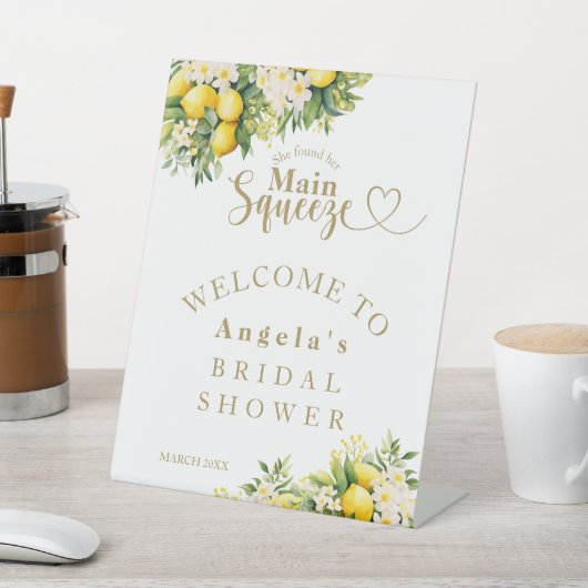 Lemon Elegant Modernes Welcome Brautparty Sockelschild (In SItu)