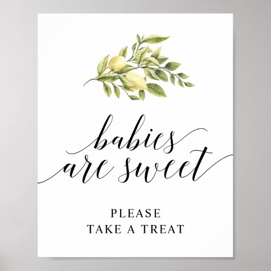 Lemon Elegant Typografy BABIES SIND SWEET Poster (Vorne)