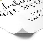 Lemon Elegant Typografy BABIES SIND SWEET v2 Poster (Ecke)