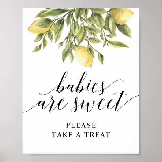 Lemon Elegant Typografy BABIES SIND SWEET v2 Poster (Vorne)