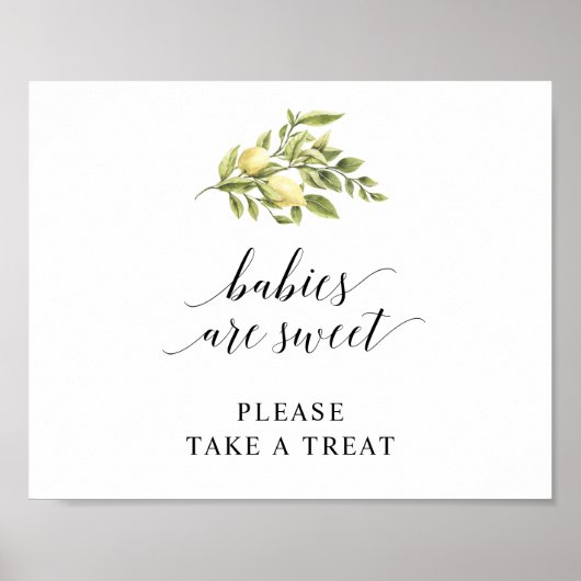 Lemon Elegant Typografy BABIES SIND SWEET v3 Poster (Vorne)