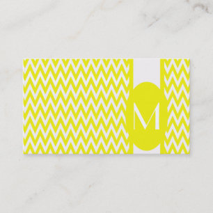 Lemon Elegant Zickzack Monogram Business Card Visitenkarte