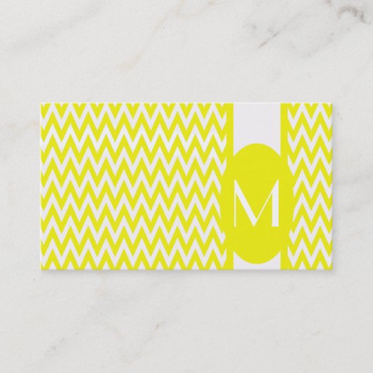 Lemon Elegant Zickzack Monogram Business Card Visitenkarte (Vorderseite)