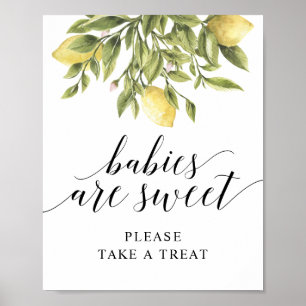 Lemon Elegante Typografie  BABYS SIND SÜß v2 Poster