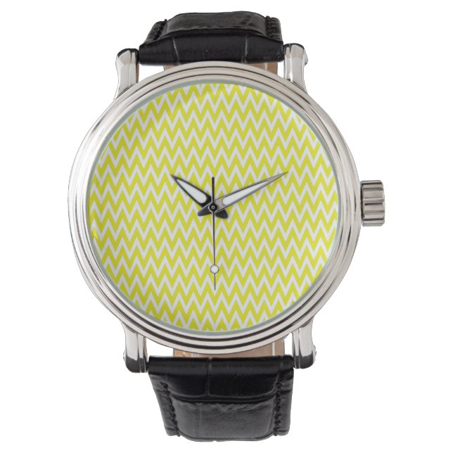 Lemon Elegantes Zickzack Design Armbanduhr (Vorderseite)