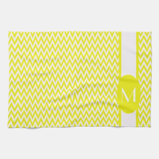 Lemon Elegantes Zickzack Design mit Monogramm Küchentuch (Horizontal)