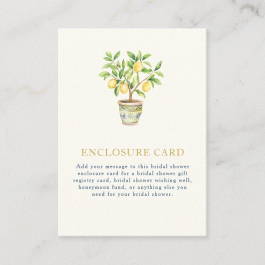 Lemon Enclosure Card Begleitkarte (Vorderseite)