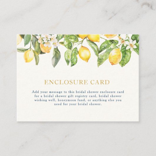 Lemon Enclosure Card Begleitkarte (Vorderseite)