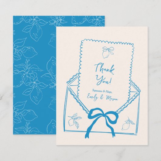 Lemon Engagement Party oder Hochzeit Danke Einladung (Vorne/Hinten)