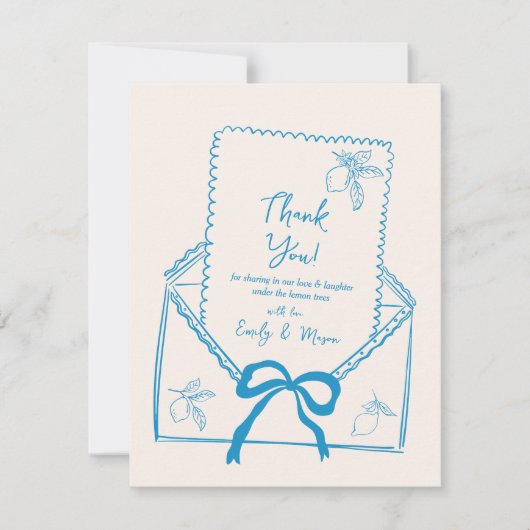 Lemon Engagement Party oder Hochzeit Dankeschön Ka Einladung (Vorderseite)