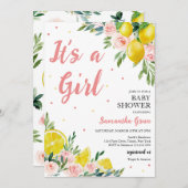 Lemon Es ist eine Mädchen-Babydusche Einladung (Vorne/Hinten)