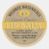Lemon Essence Kraft Bienenwachs Lip Balm gepunktet Runder Aufkleber (Vorderseite)
