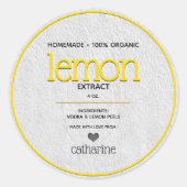 Lemon Extract Personalisiertes Flaschenetikett Runder Aufkleber (Vorderseite)