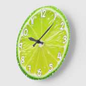 Lemon Face Wall Clock – Fresh Citrus Kitchen Home Große Wanduhr (Winkel)