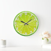 Lemon Face Wall Clock – Fresh Citrus Kitchen Home Große Wanduhr (Zuhause)