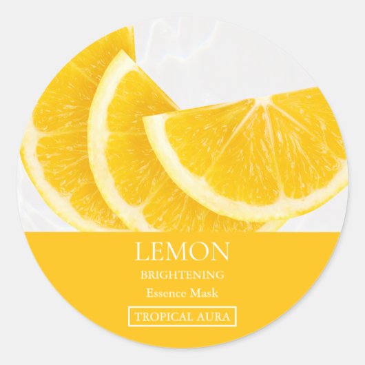 Lemon Facial Mask Label Runder Aufkleber (Vorderseite)