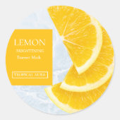 Lemon Facial Mask Label Runder Aufkleber (Vorderseite)
