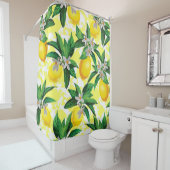 Lemon Fantasy: Kreatives Muster der Blumen Duschvorhang (Beispiel)