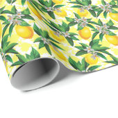 Lemon Fantasy: Kreatives Muster der Blumen Geschenkpapier (Rolleneckpunkt)