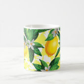 Lemon Fantasy: Kreatives Muster der Blumen Kaffeetasse (Mittel)