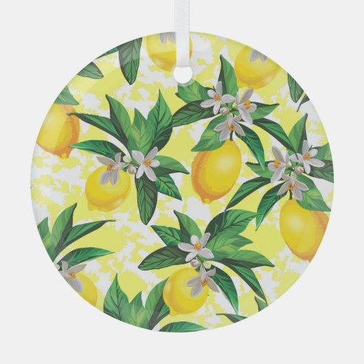 Lemon Fantasy: Kreatives Muster der Blumen Ornament Aus Glas (Vorderseite)