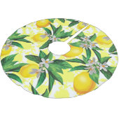 Lemon Fantasy: Kreatives Muster der Blumen Polyester Weihnachtsbaumdecke (Schrägansicht)