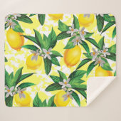 Lemon Fantasy: Kreatives Muster der Blumen Sherpadecke (Vorderseite (Horizontal))