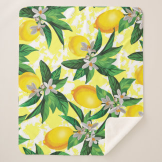 Lemon Fantasy: Kreatives Muster der Blumen Sherpadecke