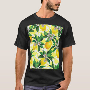 Lemon Fantasy: Kreatives Muster der Blumen T-Shirt