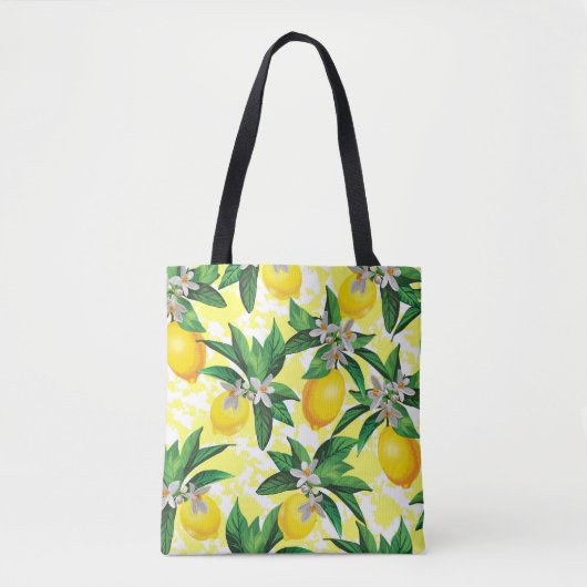 Lemon Fantasy: Kreatives Muster der Blumen Tasche (Vorderseite)
