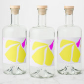 Lemon-farbene Blume Alkoholflaschenetikett (Flaschen)