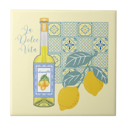 Lemon Farm Retro Fliese (Vorderseite)