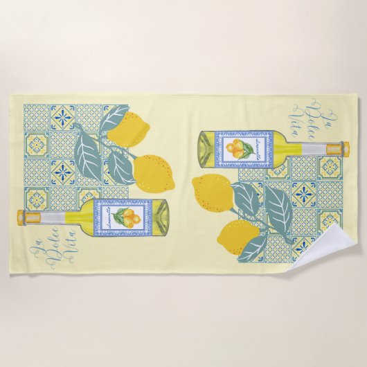 Lemon Farm Retro Strandtuch (Vorderseite)