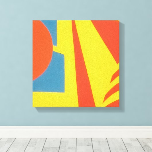 Lemon Fire Abstract Canvas Print Leinwanddruck (Insitu (Holzboden))