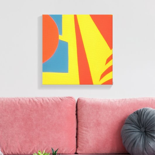 Lemon Fire Abstract Canvas Print Leinwanddruck (Insitu (Wohnzimmer))