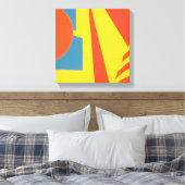 Lemon Fire Abstract Canvas Print Leinwanddruck (Insitu (Schlafzimmer))