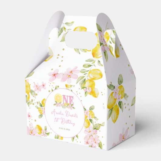 Lemon Floral 1. Geburtstag Geschenkschachtel (Vorderseite)