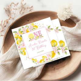 Lemon Floral 1st Birthday Napkins Serviette