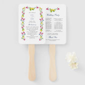 Lemon Floral Amalfi Italienisches Hochzeitsprogram Fächer (Vorne und Hinten)