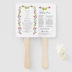 Lemon Floral Amalfi Italienisches Hochzeitsprogram Fächer