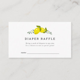 Lemon Floral Baby Showdiaper Raffle Ticket Begleitkarte