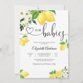 Lemon Floral Baby Shower Invitation Einladung (Vorderseite)
