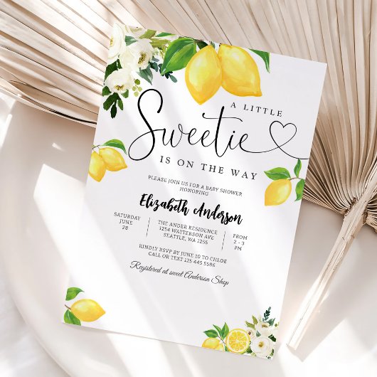 Lemon Floral Baby Shower Invitation Einladung