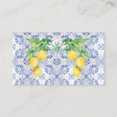 Lemon Floral Blue White Citrus Bücher für Baby Begleitkarte (Rückseite)