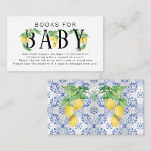Lemon Floral Blue White Citrus Bücher für Baby Begleitkarte