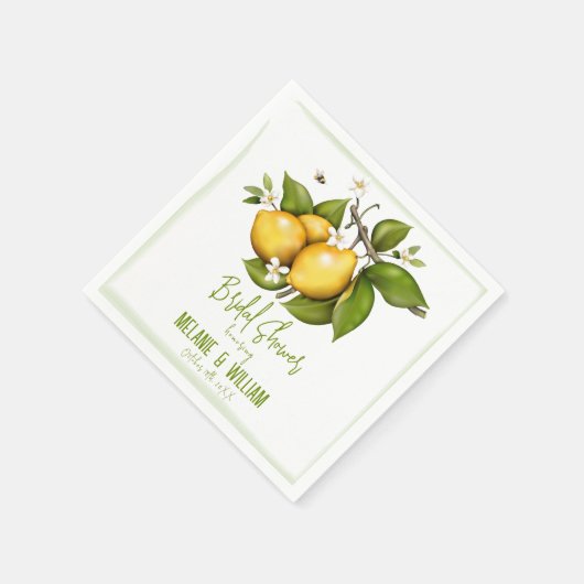 Lemon Floral Botanical Serviette (Ecke)