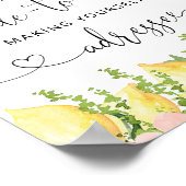 Lemon Floral Brautparty Address a Envelope Poster (Ecke)