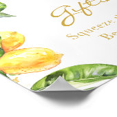 Lemon Floral Brautparty Gifts Poster (Ecke)