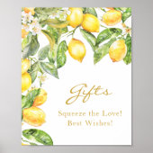 Lemon Floral Brautparty Gifts Poster (Vorne)