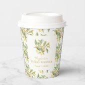 Lemon Floral Brautparty Paper Cups Pappbecher (Vorderseite)